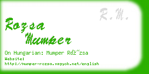 rozsa mumper business card